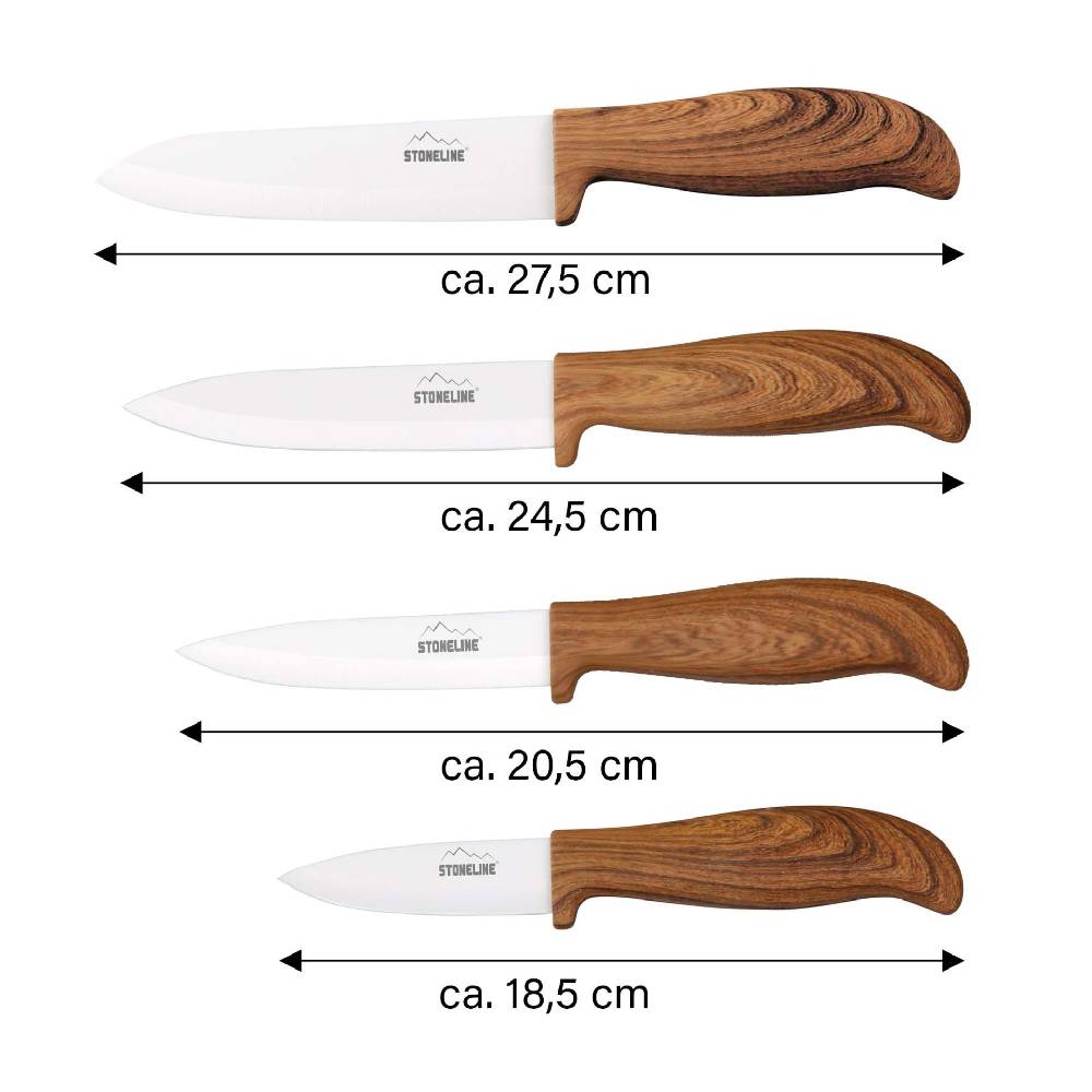 Stoneline Keramik Messer-Set 4-teilig Holzoptik Blitzverkäufe