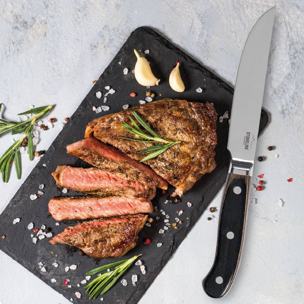 Stoneline Edelstahl Steakmesser Set 4-teilig Holzgriff Limitierter Zeitrabatt