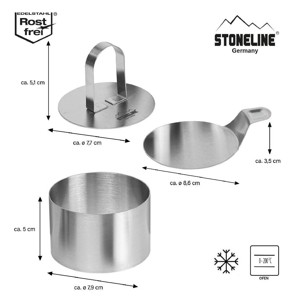 Stoneline Dessertringe Speiseringe Rund Set 8-teilig Edelstahl Günstig kaufen