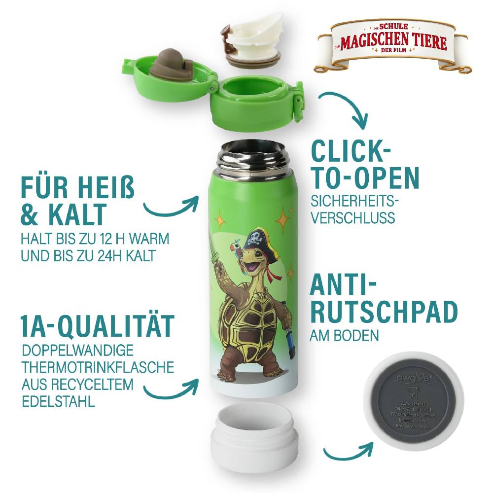 Stoneline Die Schule der Magischen Tiere Trinkflasche 380 ml Edelstahl Grün, Henrietta Online Outlet