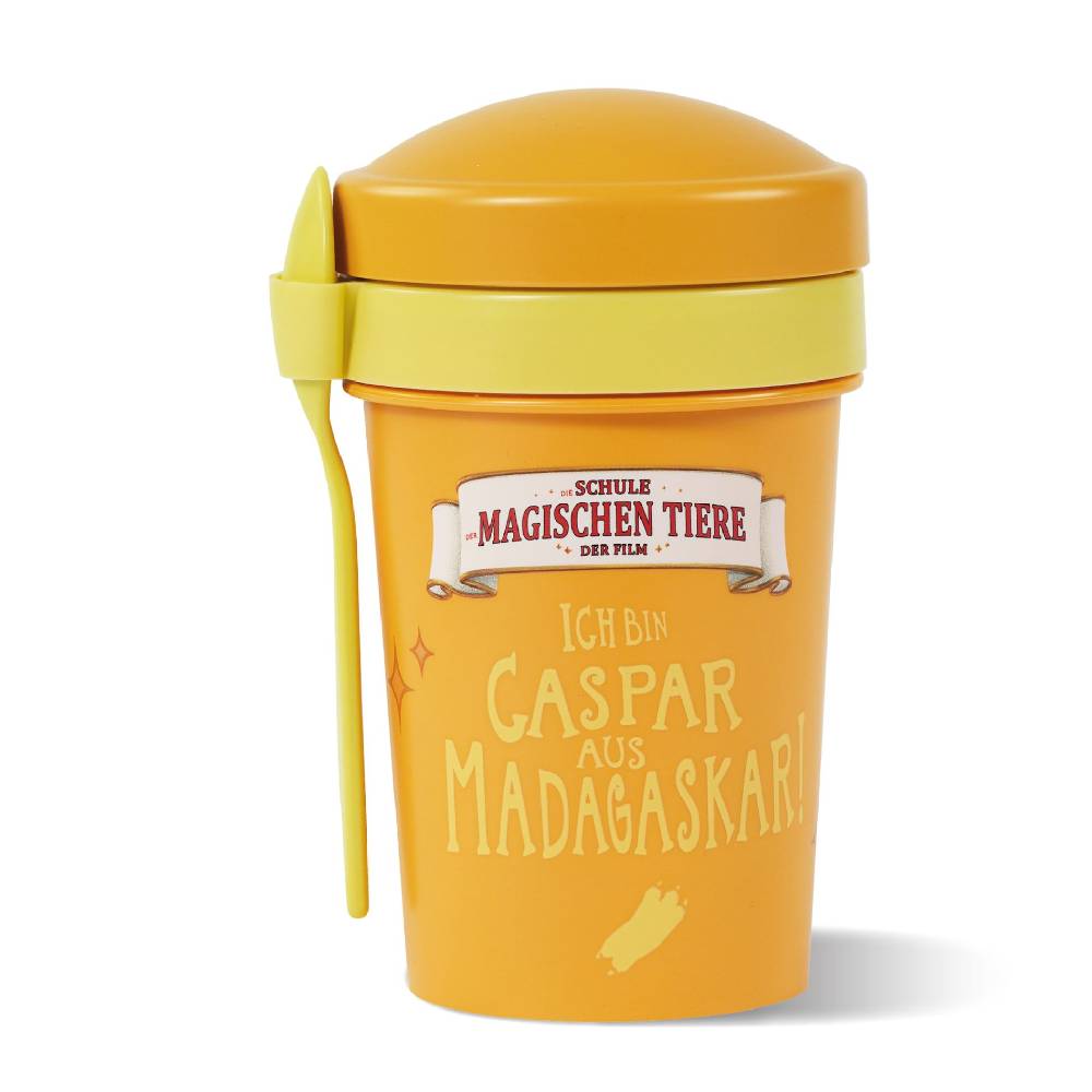 Stoneline Die Schule der Magischen Tiere Müslibecher To Go 540 ml rPET Gelb, Caspar Räumungsverkauf