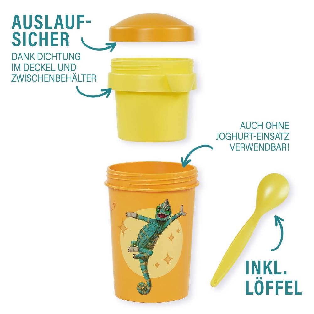 Stoneline Die Schule der Magischen Tiere Müslibecher To Go 540 ml rPET Gelb, Caspar Räumungsverkauf