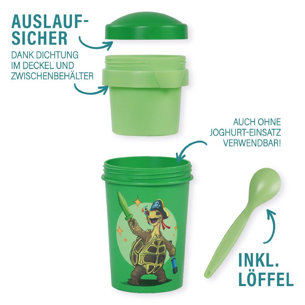 Stoneline Die Schule der Magischen Tiere Müslibecher To Go 540 ml rPET Grün, Henrietta Kauf eins, bekomm eins gratis