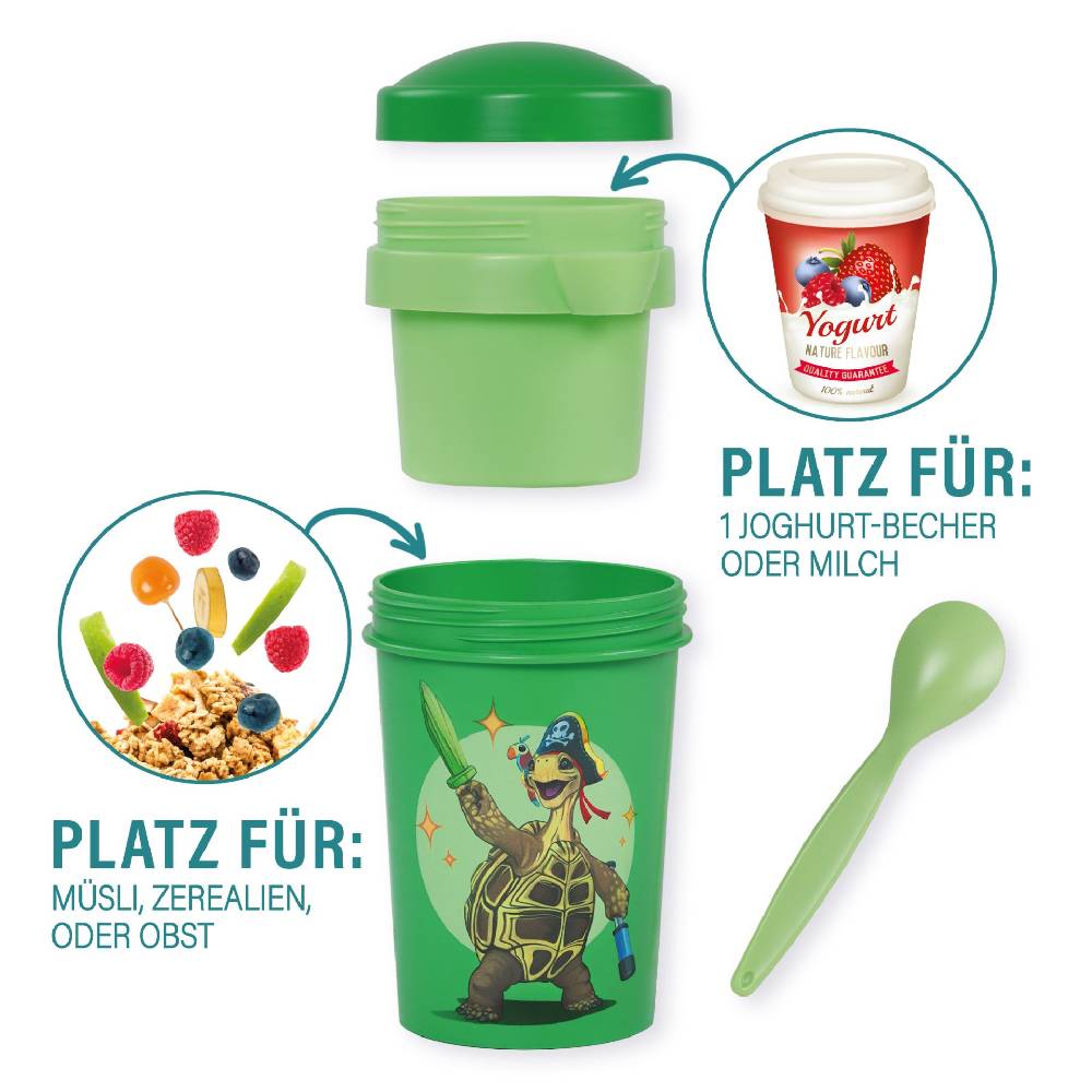 Stoneline Die Schule der Magischen Tiere Müslibecher To Go 540 ml rPET Grün, Henrietta Kauf eins, bekomm eins gratis